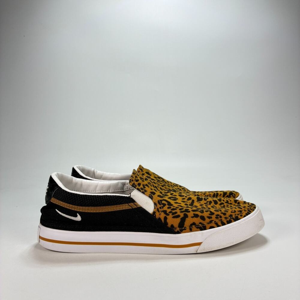 Nike Court Legacy Black Wheat Slip On Leopard Print DJ5938-001 Women's Size 8.5